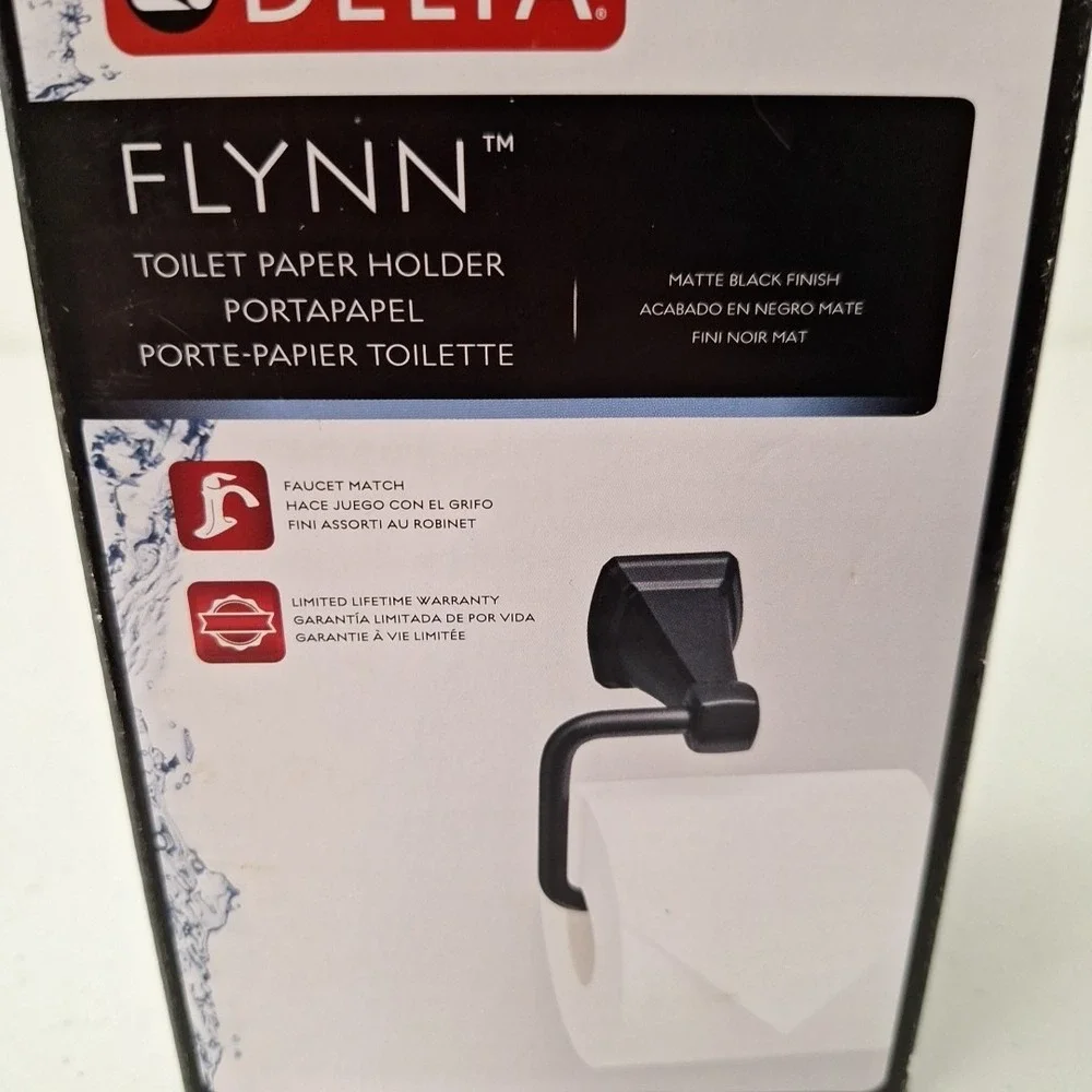 DELTA Flynn Toilet Paper Holder Matte Black FLY50-MB-R NEW